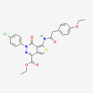 molecular formula C25H22ClN3O5S B2483253 Ethyl 3-(4-chlorophenyl)-5-[[2-(4-ethoxyphenyl)acetyl]amino]-4-oxothieno[3,4-d]pyridazine-1-carboxylate CAS No. 851950-76-0