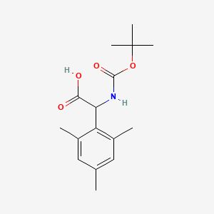 molecular formula C16H23NO4 B2483265 2-((tert-Butoxycarbonyl)amino)-2-mesitylacetic acid CAS No. 1404638-84-1