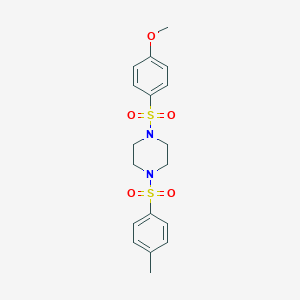 molecular formula C18H22N2O5S2 B248327 1-[(4-Methoxyphenyl)sulfonyl]-4-[(4-methylphenyl)sulfonyl]piperazine 
