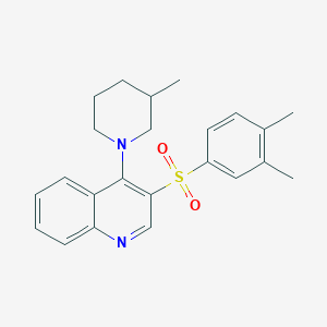 molecular formula C23H26N2O2S B2483270 3-((3,4-Dimethylphenyl)sulfonyl)-4-(3-methylpiperidin-1-yl)quinoline CAS No. 872209-40-0