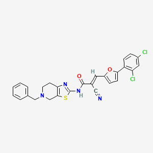 (E)-N-(5-benzyl-6,7-dihydro-4H-[1,3]thiazolo[5,4-c]pyridin-2-yl)-2-cyano-3-[5-(2,4-dichlorophenyl)furan-2-yl]prop-2-enamide