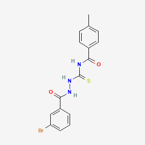 N-(2-(3-bromobenzoyl)hydrazinecarbonothioyl)-4-methylbenzamide