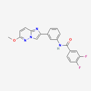 molecular formula C20H14F2N4O2 B2483276 3,4-二氟-N-(3-(6-甲氧基咪唑[1,2-b]嘧啶-2-基)苯基)苯甲酰胺 CAS No. 946267-93-2
