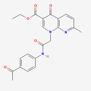 Ethyl 1-(2-((4-acetylphenyl)amino)-2-oxoethyl)-7-methyl-4-oxo-1,4-dihydro-1,8-naphthyridine-3-carboxylate