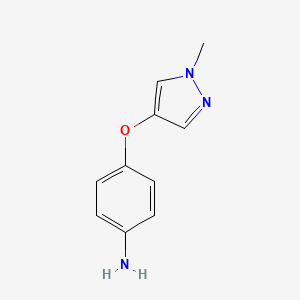 molecular formula C10H11N3O B2483282 4-((1-Methyl-1H-pyrazol-4-yl)oxy)aniline CAS No. 1600142-61-7