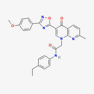 molecular formula C28H25N5O4 B2483284 Ethyl 1-[(4-{[(4-bromophenyl)amino]carbonyl}-2-oxopiperazin-1-yl)acetyl]piperidine-4-carboxylate CAS No. 1112332-38-3