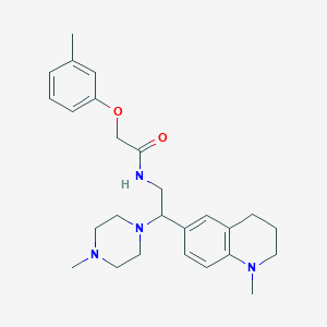 molecular formula C26H36N4O2 B2483287 N-(2-(1-methyl-1,2,3,4-tetrahydroquinolin-6-yl)-2-(4-methylpiperazin-1-yl)ethyl)-2-(m-tolyloxy)acetamide CAS No. 922011-57-2