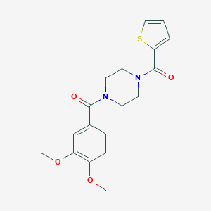 molecular formula C18H20N2O4S B248331 (3,4-Dimethoxy-phenyl)-[4-(thiophene-2-carbonyl)-piperazin-1-yl]-methanone 