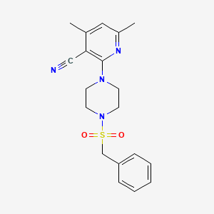 2-[4-(Benzylsulfonyl)piperazino]-4,6-dimethylnicotinonitrile