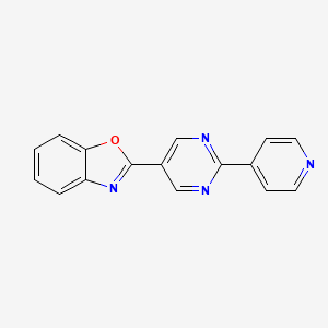 molecular formula C16H10N4O B2483318 2-[2-(4-Pyridinyl)-5-pyrimidinyl]-1,3-benzoxazole CAS No. 477859-79-3