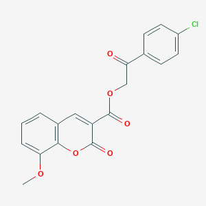 molecular formula C19H13ClO6 B2483319 2-(4-chlorophenyl)-2-oxoethyl 8-methoxy-2-oxo-2H-chromene-3-carboxylate CAS No. 923244-94-4