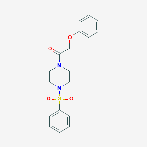 molecular formula C18H20N2O4S B248332 1-(Phenoxyacetyl)-4-(phenylsulfonyl)piperazine 