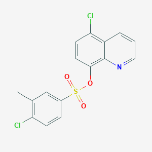 molecular formula C16H11Cl2NO3S B2483320 5-Chloro-8-quinolyl 4-chloro-3-methylbenzenesulfonate CAS No. 1206141-79-8