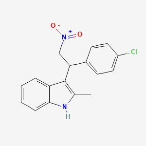 molecular formula C17H15ClN2O2 B2483322 3-[1-(4-chlorophenyl)-2-nitroethyl]-2-methyl-1H-indole CAS No. 301313-21-3