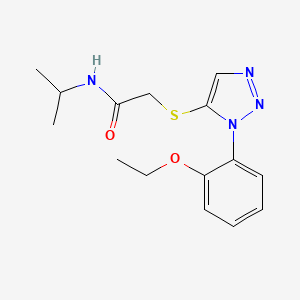 molecular formula C15H20N4O2S B2483323 2-{[1-(2-ethoxyphenyl)-1H-1,2,3-triazol-5-yl]sulfanyl}-N-(propan-2-yl)acetamide CAS No. 924824-64-6