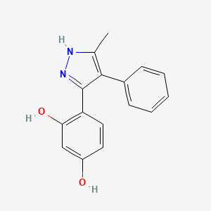 molecular formula C16H14N2O2 B2483326 4-(5-methyl-4-phenyl-1H-pyrazol-3-yl)benzene-1,3-diol CAS No. 476609-61-7