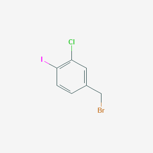 molecular formula C7H5BrClI B2483332 4-(Bromomethyl)-2-chloro-1-iodobenzene CAS No. 166386-59-0