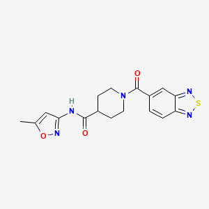 molecular formula C17H17N5O3S B2483335 1-(benzo[c][1,2,5]thiadiazole-5-carbonyl)-N-(5-methylisoxazol-3-yl)piperidine-4-carboxamide CAS No. 1226454-49-4