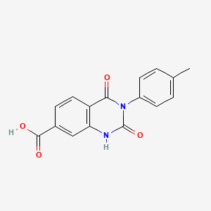 molecular formula C16H12N2O4 B2483339 3-(4-Methylphenyl)-2,4-dioxo-1,2,3,4-tetrahydroquinazoline-7-carboxylic acid CAS No. 1223883-35-9