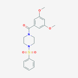 molecular formula C19H22N2O5S B248334 (4-Benzenesulfonyl-piperazin-1-yl)-(3,5-dimethoxy-phenyl)-methanone 