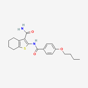 molecular formula C20H24N2O3S B2483349 2-(4-丁氧基苯甲酰基)-4,5,6,7-四氢-1-苯并噻吩-3-甲酰胺 CAS No. 300712-64-5