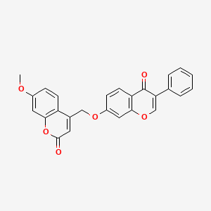 molecular formula C26H18O6 B2483350 7-甲氧基-4-(((4-氧代-3-苯基-4H-咔咙-7-基)氧基)甲基)-2H-咔咙-2-酮 CAS No. 637748-09-5