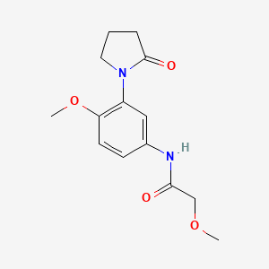 molecular formula C14H18N2O4 B2483357 2-甲氧基-N-(4-甲氧基-3-(2-氧代吡咯烷-1-基)苯基)乙酰胺 CAS No. 922904-11-8
