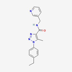 molecular formula C18H19N5O B2483359 1-(4-ethylphenyl)-5-methyl-N-(pyridin-3-ylmethyl)-1H-1,2,3-triazole-4-carboxamide CAS No. 950255-36-4