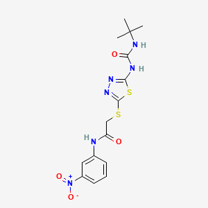 2-((5-(3-(tert-butyl)ureido)-1,3,4-thiadiazol-2-yl)thio)-N-(3-nitrophenyl)acetamide