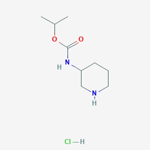 molecular formula C9H19ClN2O2 B2483362 丙酸-2-基-N-哌啶-3-基甲酰胺;盐酸盐 CAS No. 2413896-61-2