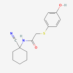 molecular formula C15H18N2O2S B2483370 N-(1-cyanocyclohexyl)-2-[(4-hydroxyphenyl)sulfanyl]acetamide CAS No. 1178803-53-6