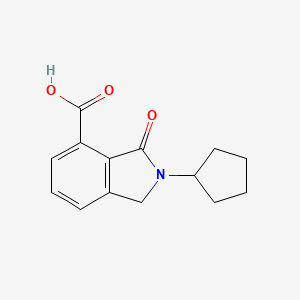 molecular formula C14H15NO3 B2483373 2-Cyclopentyl-3-oxo-2,3-dihydro-1H-isoindole-4-carboxylic acid CAS No. 878424-59-0