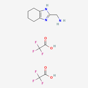 molecular formula C12H15F6N3O4 B2483374 4,5,6,7-四氢-1H-苯并咪唑-2-基甲胺;2,2,2-三氟乙酸 CAS No. 2138180-71-7