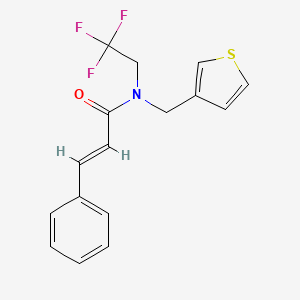 molecular formula C16H14F3NOS B2483380 N-(噻吩-3-基甲基)-N-(2,2,2-三氟乙基)肉桂酰胺 CAS No. 1235691-57-2