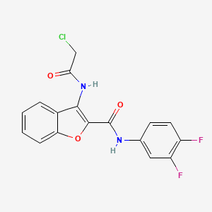 molecular formula C17H11ClF2N2O3 B2483389 3-(2-氯乙酰氨基)-N-(3,4-二氟苯基)苯并呋喃-2-甲酰胺 CAS No. 888444-49-3