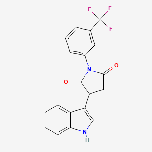 molecular formula C19H13F3N2O2 B2483390 3-(1H-吲哚-3-基)-1-[3-(三氟甲基)苯基]吡咯烷-2,5-二酮 CAS No. 338962-75-7