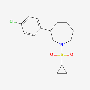 molecular formula C15H20ClNO2S B2483402 3-(4-Chlorophenyl)-1-(cyclopropylsulfonyl)azepane CAS No. 2034288-42-9