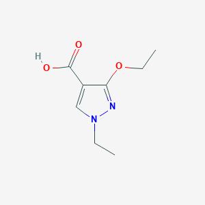 molecular formula C8H12N2O3 B2483407 3-ethoxy-1-ethyl-1H-pyrazole-4-carboxylic acid CAS No. 1171453-14-7