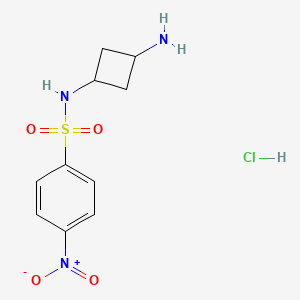 molecular formula C10H14ClN3O4S B2483408 4-nitro-N-[(1r,3r)-3-aminocyclobutyl]benzene-1-sulfonamide hydrochloride CAS No. 1798716-38-7