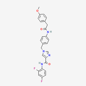 molecular formula C26H22F2N4O3 B2483411 N-(2,4-difluorophenyl)-1-(4-(2-(4-methoxyphenyl)acetamido)benzyl)-1H-imidazole-4-carboxamide CAS No. 1251689-31-2