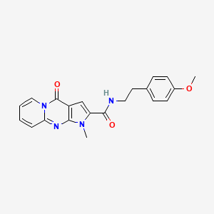 molecular formula C21H20N4O3 B2483414 N-(4-methoxyphenethyl)-1-methyl-4-oxo-1,4-dihydropyrido[1,2-a]pyrrolo[2,3-d]pyrimidine-2-carboxamide CAS No. 864853-65-6