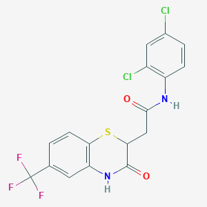 N-(2,4-dichlorophenyl)-2-[3-oxo-6-(trifluoromethyl)-3,4-dihydro-2H-1,4-benzothiazin-2-yl]acetamide