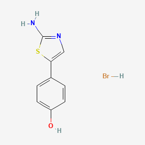 molecular formula C9H9BrN2OS B2483429 4-(2-Amino-1,3-thiazol-5-yl)phenol;hydrobromide CAS No. 40353-61-5