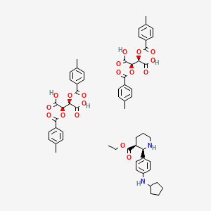 molecular formula C59H64N2O18 B2483433 ethyl (2R,3S)-2-(4-(cyclopentylamino)phenyl)piperidine-3-carboxylate (2R,3R)-2,3-bis((4-methylbenzoyl)oxy)succinate CAS No. 1893415-79-6