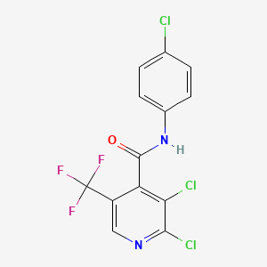 molecular formula C13H6Cl3F3N2O B2483436 2,3-dichloro-N-(4-chlorophenyl)-5-(trifluoromethyl)pyridine-4-carboxamide CAS No. 2059513-86-7