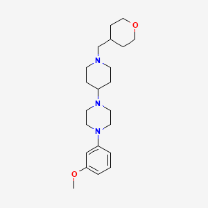 molecular formula C22H35N3O2 B2483444 1-(3-methoxyphenyl)-4-(1-((tetrahydro-2H-pyran-4-yl)methyl)piperidin-4-yl)piperazine CAS No. 2034557-26-9
