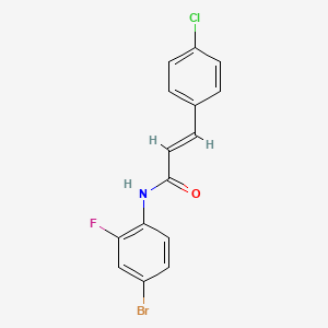 molecular formula C15H10BrClFNO B2483445 (E)-N-(4-bromo-2-fluorophenyl)-3-(4-chlorophenyl)prop-2-enamide CAS No. 329778-48-5