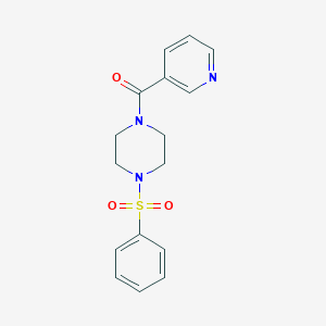 molecular formula C16H17N3O3S B248346 [4-(Phenylsulfonyl)piperazin-1-yl](pyridin-3-yl)methanone 