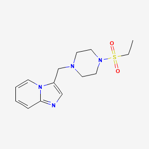 molecular formula C14H20N4O2S B2483462 3-((4-(Ethylsulfonyl)piperazin-1-yl)methyl)imidazo[1,2-a]pyridine CAS No. 1421493-46-0