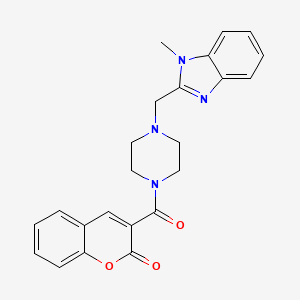 3-(4-((1-methyl-1H-benzo[d]imidazol-2-yl)methyl)piperazine-1-carbonyl)-2H-chromen-2-one